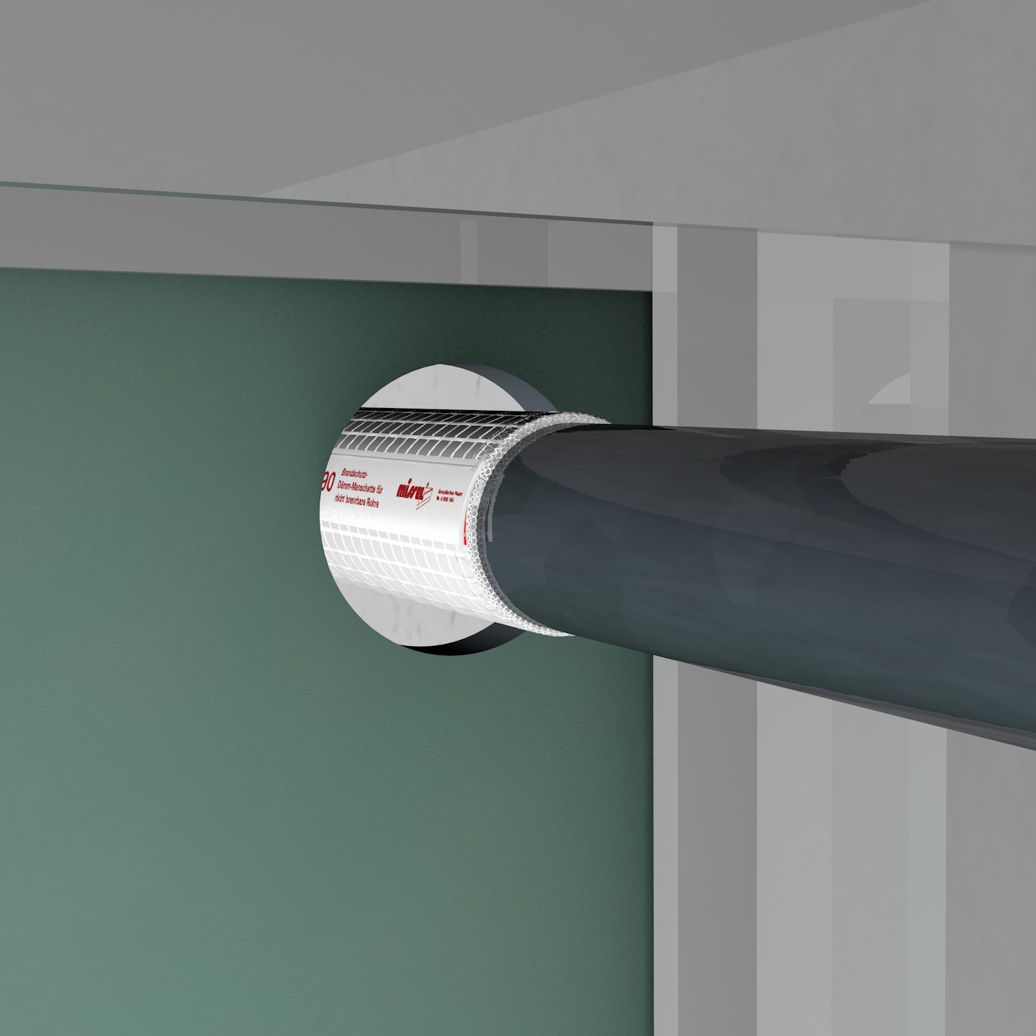 Durchführung einer BSM-F30 Manschette durch eine F30-Wand