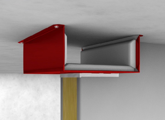 FST-Kombibox unter der Decke durch leichte Trennwand