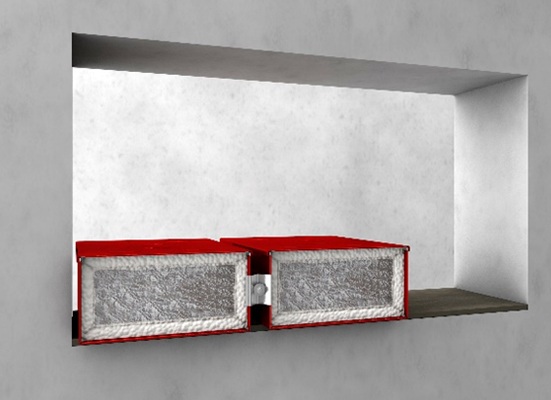 FST-Kombiboxen mit installiertem Abstandshalter